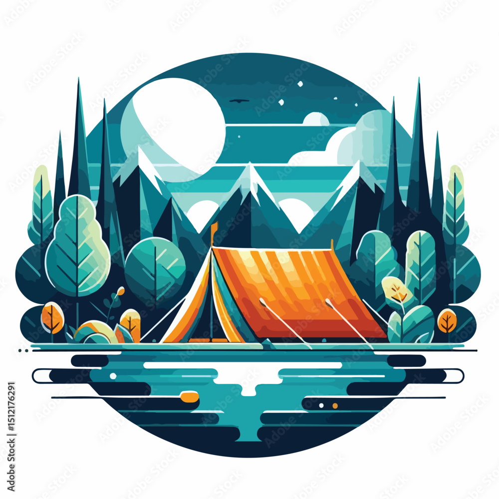 Fototapeta premium camping in the forest