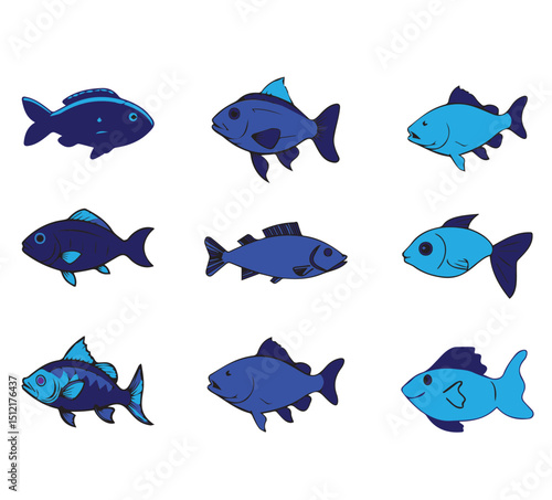 blue_colorful_fish_vector_image_set