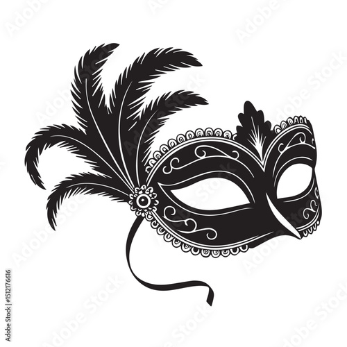 A golden venetian carnival mask, a vector illustration for a masquerade party, isolated on white, suggests a festive disguise
