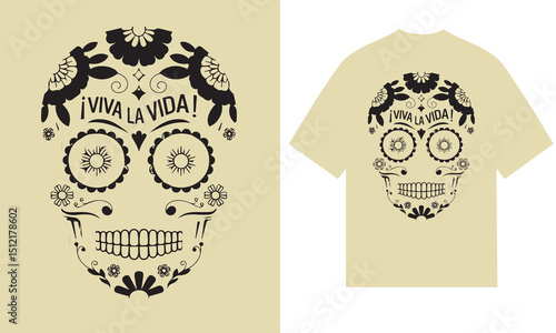 Viva la vida sugar skull t-shirt design