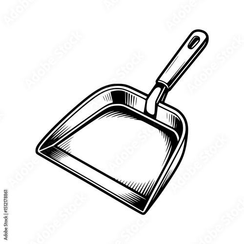Dustpan illustration with handle
