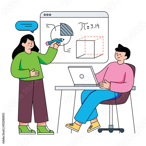 Modern design illustration of digital classroom 