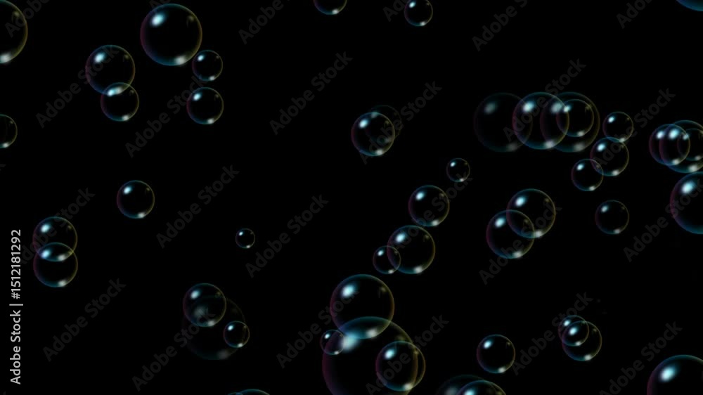 Looped Animation of Soap Bubbles Rising Against Black Background – Ideal for Backgrounds, Effects, or Motion Design Looped Animation of Soap Bubbles Rising Against Black Background – Ideal for Backgrounds, Effects, or Motion Design
