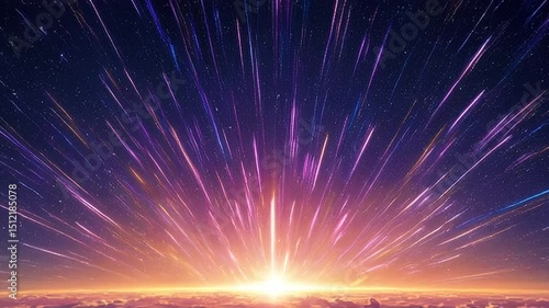 Cosmic Sunrise: A Celestial Burst of Light and Color