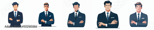 vector of a male manager folding his hands