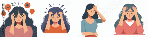 vector of a woman gesture stress
