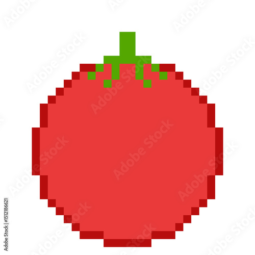 Pixel Art of a Red Tomato