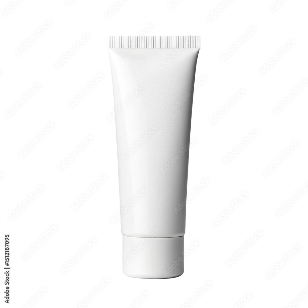 White cosmetic tube for cream, lotion, or gel, isolated on transparent background, ideal for beauty, healthcare, and personal care product mockups White cosmetic tube for cream, lotion, or gel, isolated on transparent background, ideal for beauty, healthcare, and personal care product mockups