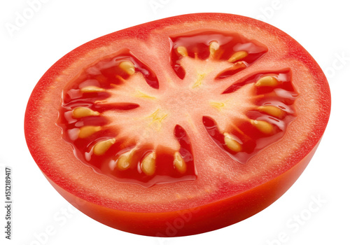 Wallpaper Mural Halved tomato macro image showing red flesh seeds and textured surface Torontodigital.ca