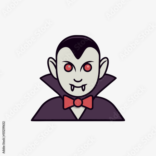 Cute Cartoon Dracula - Vampire Character Vector Art