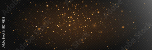 Christmas light effect. Sparkling golden magic dust particles.Vector illustration.EPS 10.