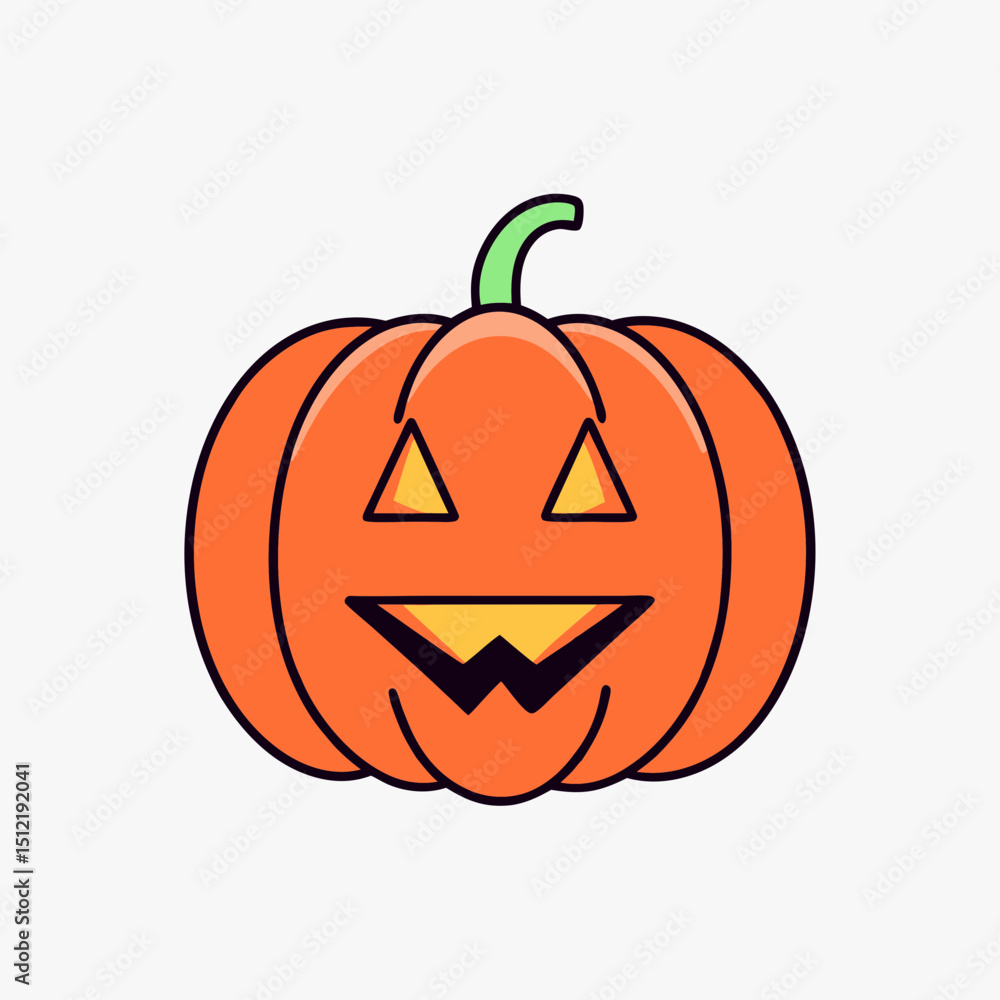 Friendly Jack-o'-Lantern Cartoon - Halloween Pumpkin Vector Friendly Jack-o'-Lantern Cartoon - Halloween Pumpkin Vector