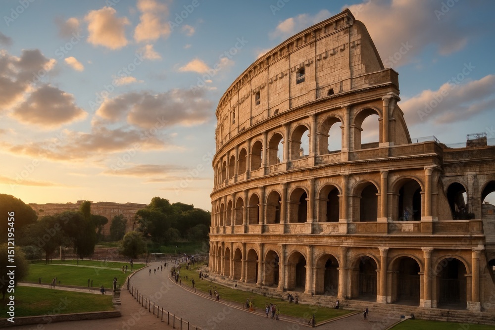 Fototapeta premium Ancient Roman Colosseum sunset