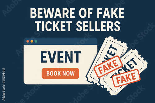 A graphic warning against purchasing tickets from unverified sellers, highlighting the risks of scams in event ticketing. Stay informed and safe while planning your next outing.