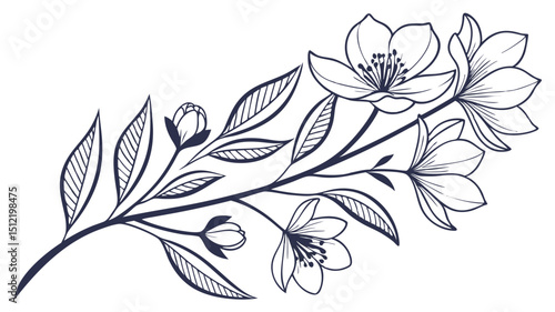 Wallpaper Mural black and white flowers Torontodigital.ca