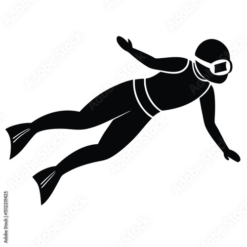 Freediving Silhouette Underwater Grace and Effortless Movement