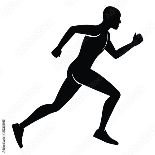 Dynamic Silhouette of a Runner  Capturing the Essence of Speed and Athleticism