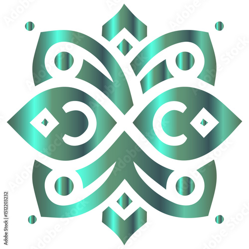 The poetic movement of mandala and Islamic ornamentation with gold details