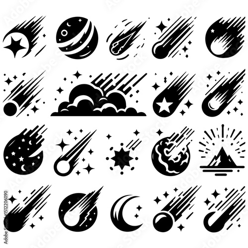 A dynamic celestial explosion captured in futuristic vector designs