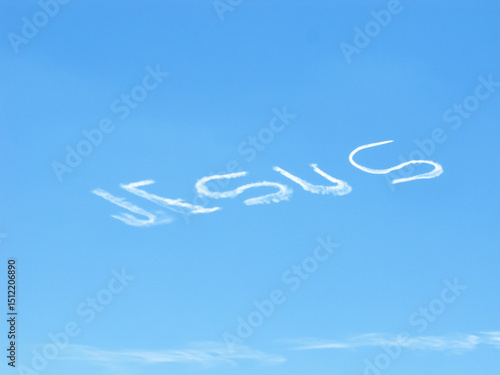 A skywriter has written the name 