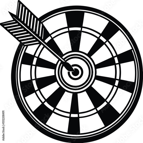 Achieve Your Goals Bullseye Dartboard Illustration