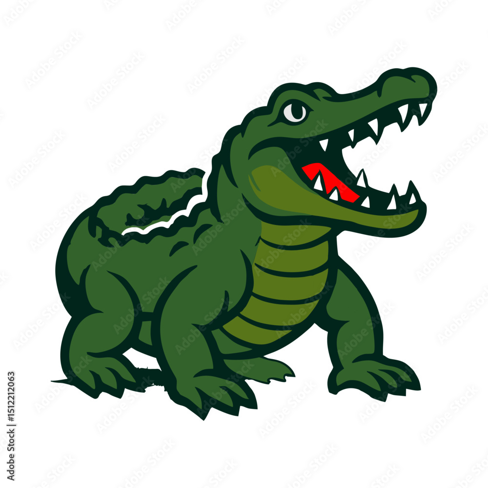 Fototapeta premium crocodile cartoon isolated on white