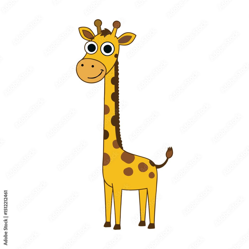 Fototapeta premium giraffe cartoon isolated on white