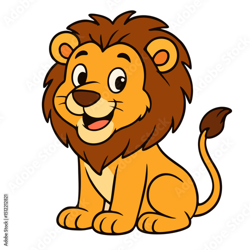 Canvas Print lion cartoon isolated on white
