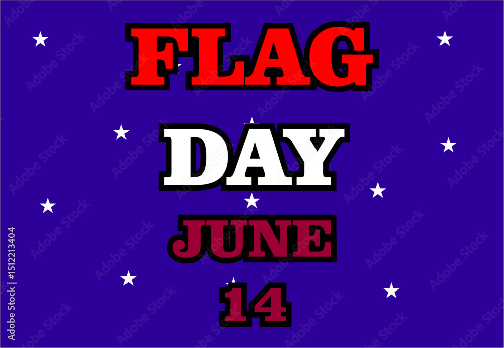 Fototapeta premium flag day june 14 with dark blue background and stars
