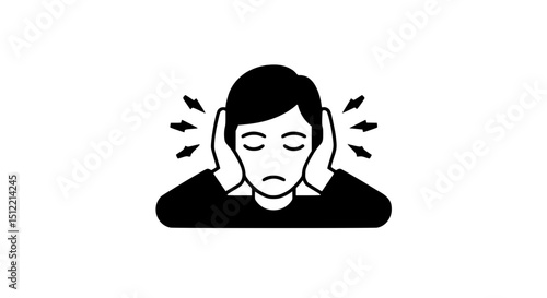 Man holding head in pain icon