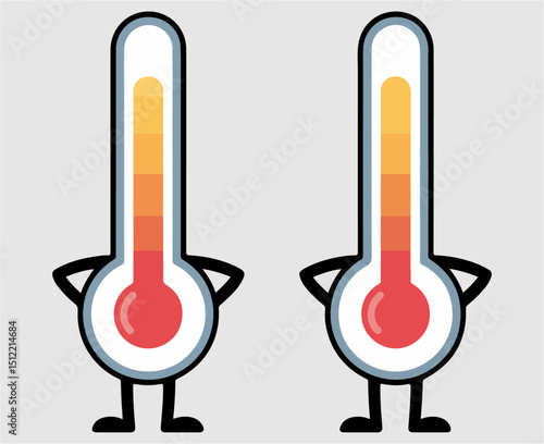 thermometer characters' temperature levels