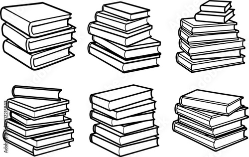 books black outline vector and illustration, coloring book page