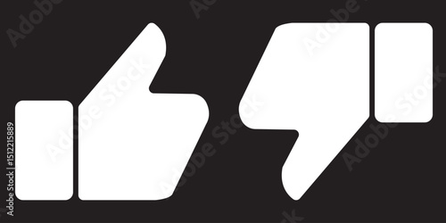 Likes and Dislikes icon. Thumbs up and thumbs down icon vector. 