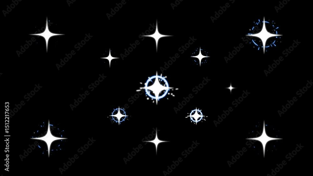 Glowing stars sparkle on black screen, white cartoon, flat, vector, doodles style stars blinking,Twinkling stars animation, falling sparkling bright stars overlay background. 4k animation Glowing stars sparkle on black screen, white cartoon, flat, vector, doodles style stars blinking,Twinkling stars animation, falling sparkling bright stars overlay background. 4k animation