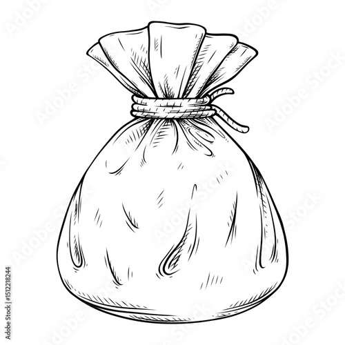 sack of money line art drawing illustration