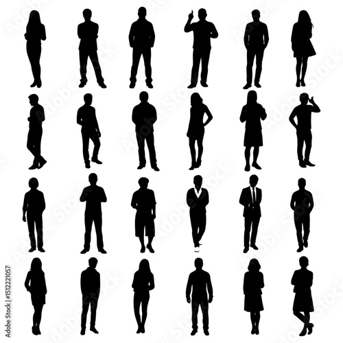 Architectural Drawings people vector illustration, side view, human person Minimal style hand drawn. Sections, Elevations, Floor Plans