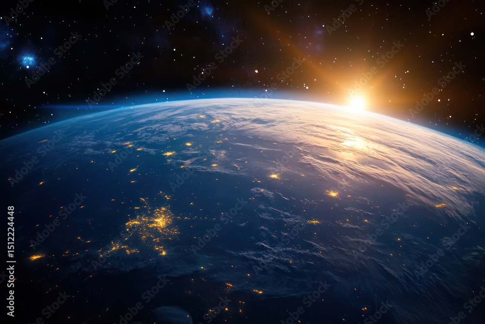 Obraz premium Stunning view of Earth from outer space