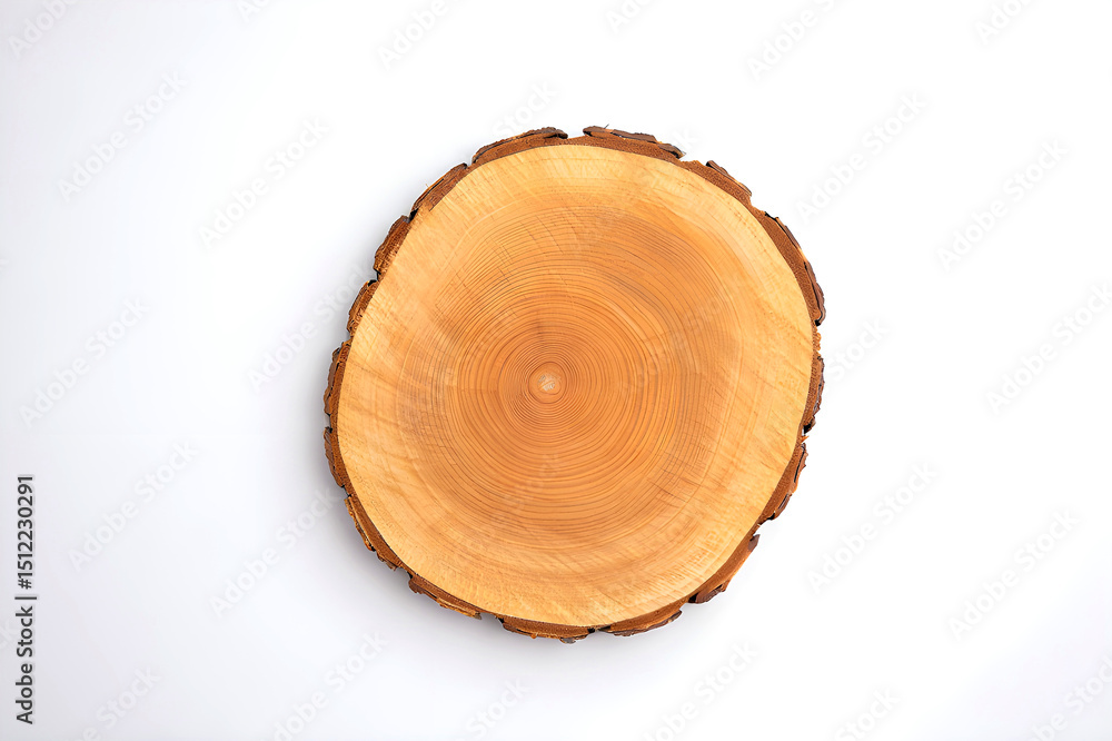 Fototapeta premium Rustic Wooden Tree Trunk with Circular Rings