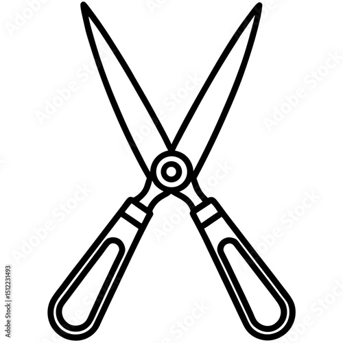 Hedge Shears Silhouette Vector on White