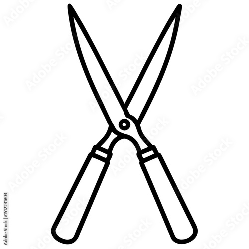 Hedge Shears Silhouette Vector on White