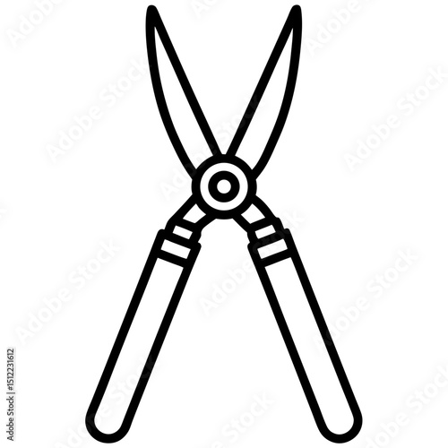Hedge Shears Silhouette Vector on White