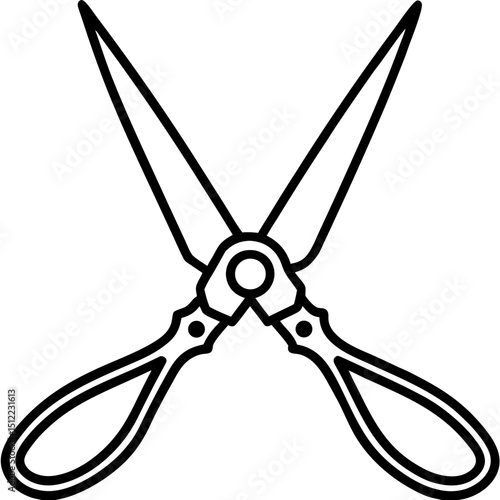 Hedge Shears Silhouette Vector on White