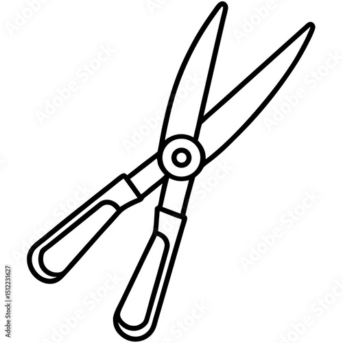 Hedge Shears Silhouette Vector on White