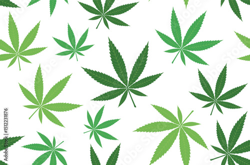 Marijuana seamless pattern. Cannabis background. Natural product of organic hemp.