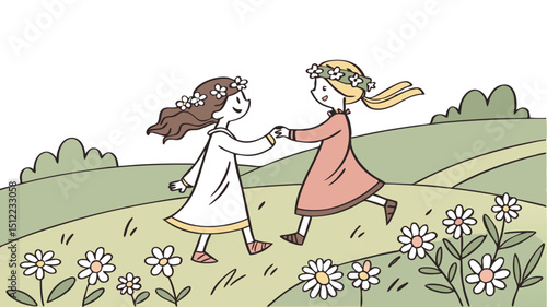Symbolic Gesture of Trust Framed in a Dreamy, Nighttime Friendship Scene