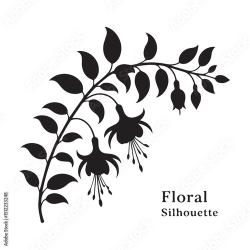 Floral Silhouette Icon Set – Elegant Black Botanical Vector Collection
