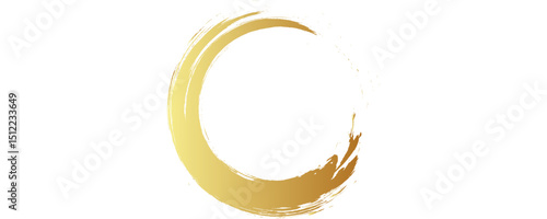 gold circle frame, hand-drawn golden circle, brush ornament.