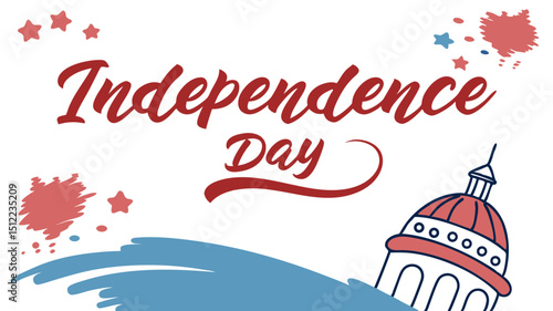 Elegant watercolor-style greeting in red and blue with softly hand-lettered holiday wishes