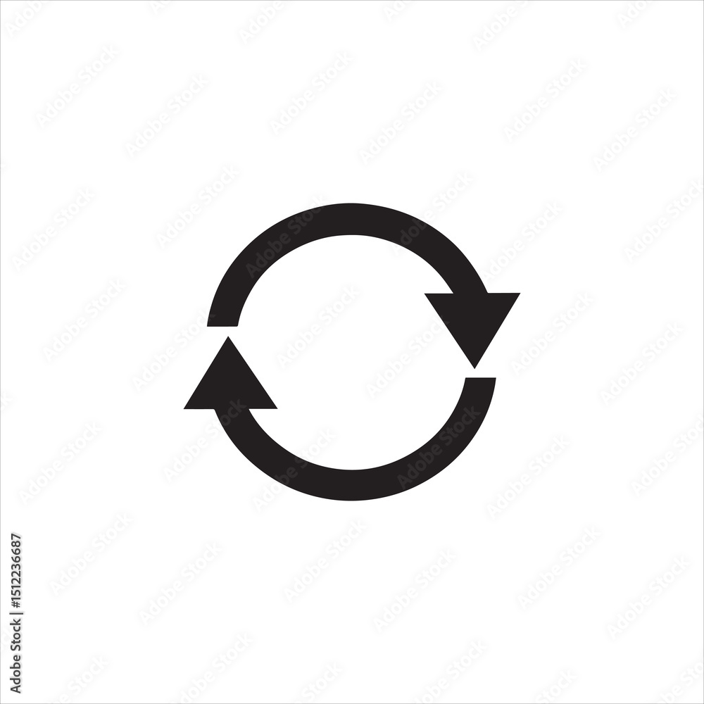 black vector symbol of trash can with recovery arrow black vector symbol of trash can with recovery arrow