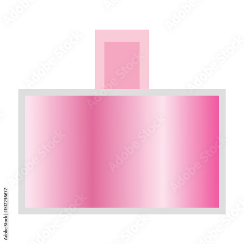 A pink perfume bottle. A fragrance for women.